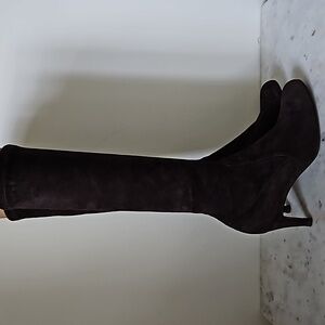 L.K. BENNETT: gorgeous silky soft chocolate brown stretch suede knee high boots